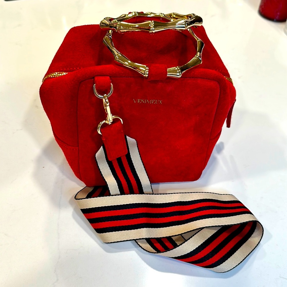 Venimeux Red Velvet Shoulder Bag
